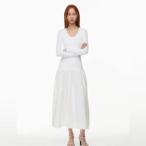 Babaton Classic White Long Sleeve Dress